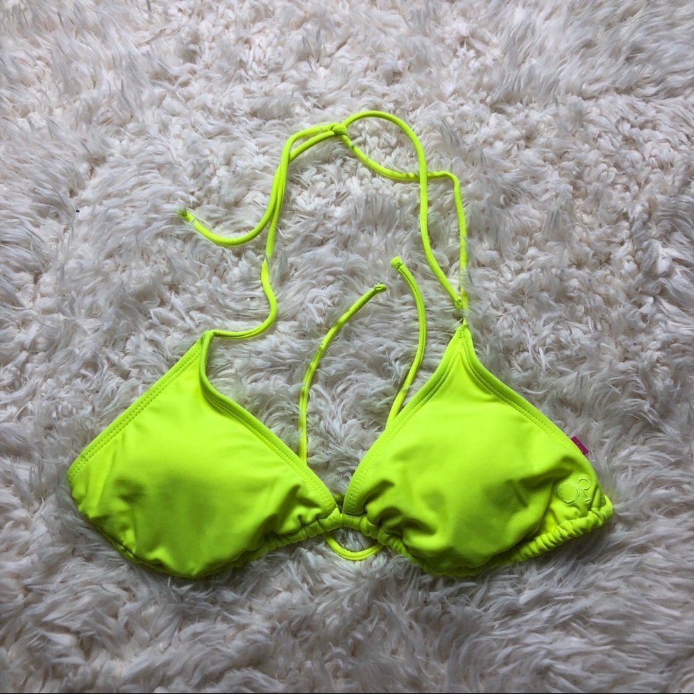 『neon green bikini bra top』